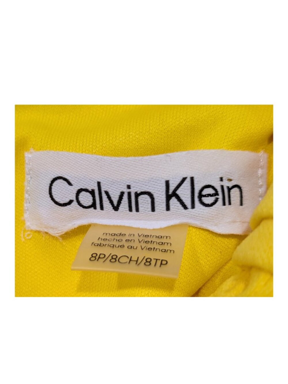 Calvin Klein Petite Yellow Bow Neck Sheath Dress 8P NWT - Picture 10 of 12